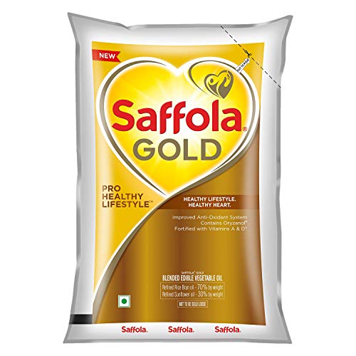 Saffola Gold- Pro Healthy Lifestyle Edible Oil- Pouch- 1 L